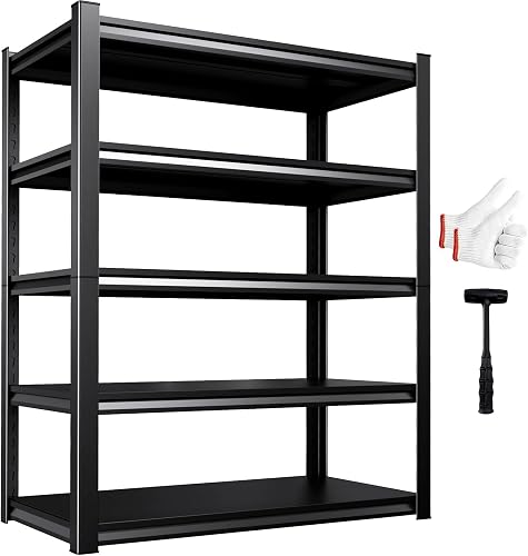 AOAORGG 5-Tier Heavy Duty Metal Garage Shelving Unit 46x20x71.2 Inch Adjustable Storage Rack AOAORGG 5-Tier Heavy Duty Metal Garage Shelving Unit 46x20x71.2 Inch Adjustable Storage Rack