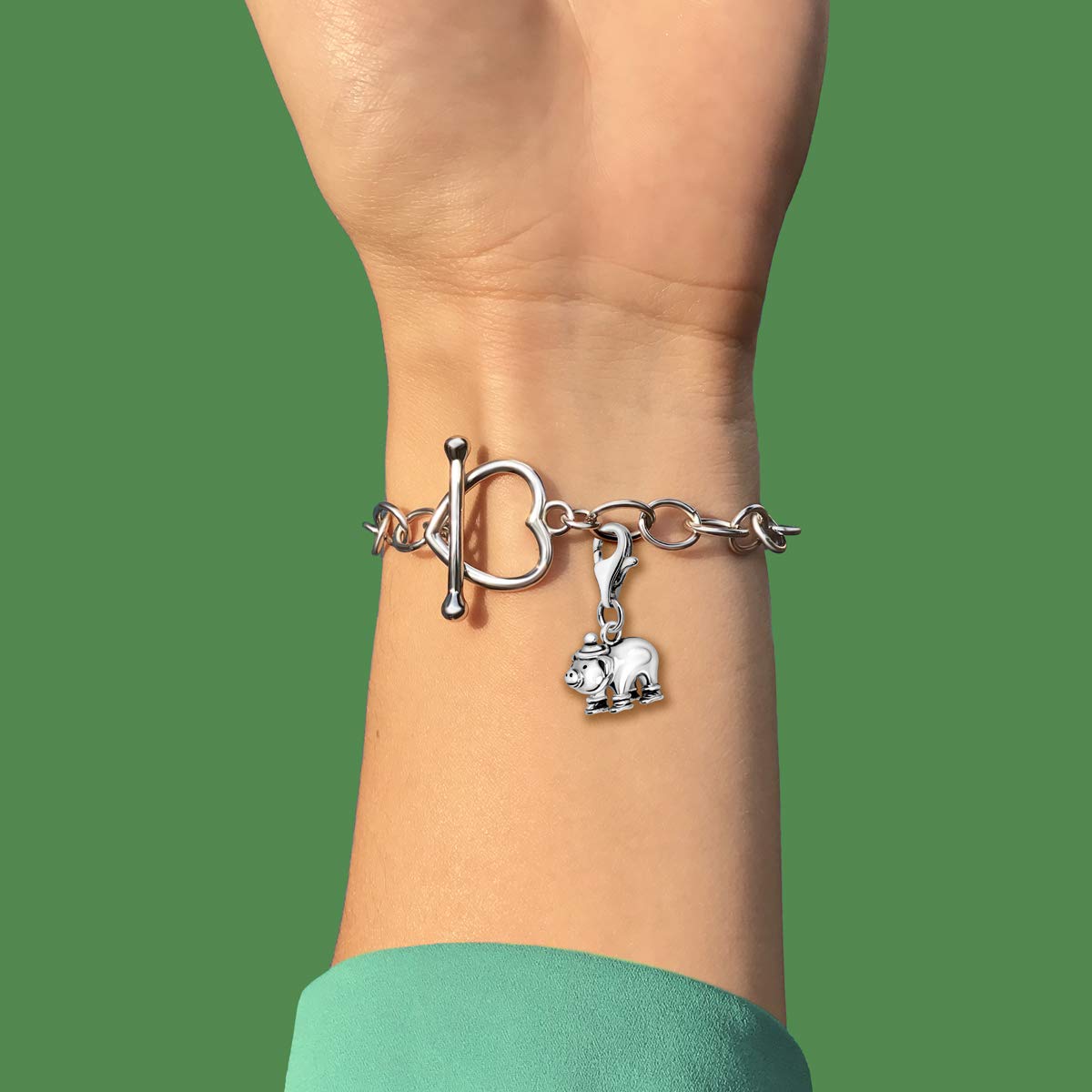 Quiges Charm con Cierre en Argent 925 Genial para Pulseras
