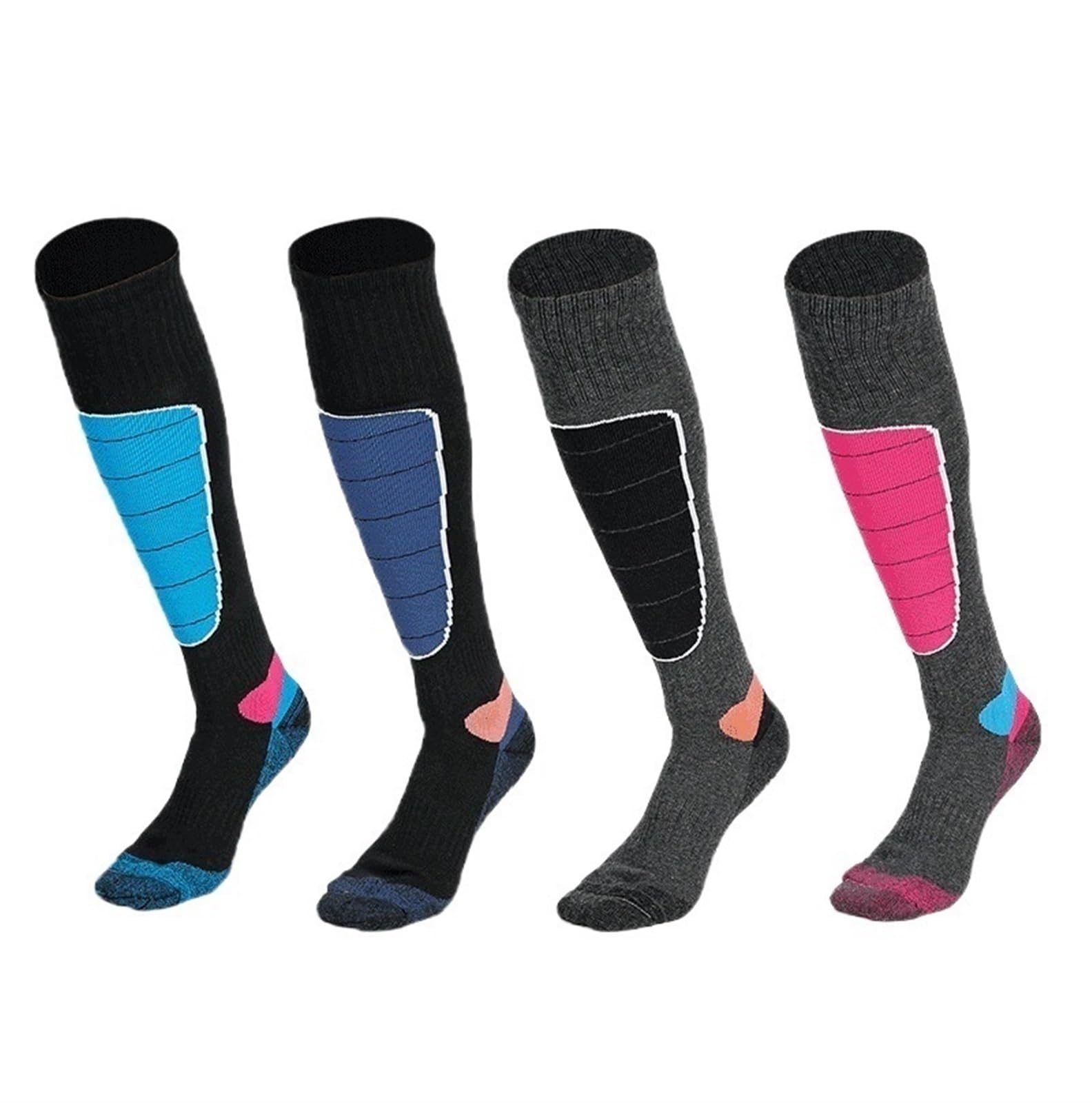 Calzini da Sci in Lana for Uomo Donna Lunghi a Compressione Calda Ciclismo Invernali Alti al Ginocchio Sportivi Snowboard