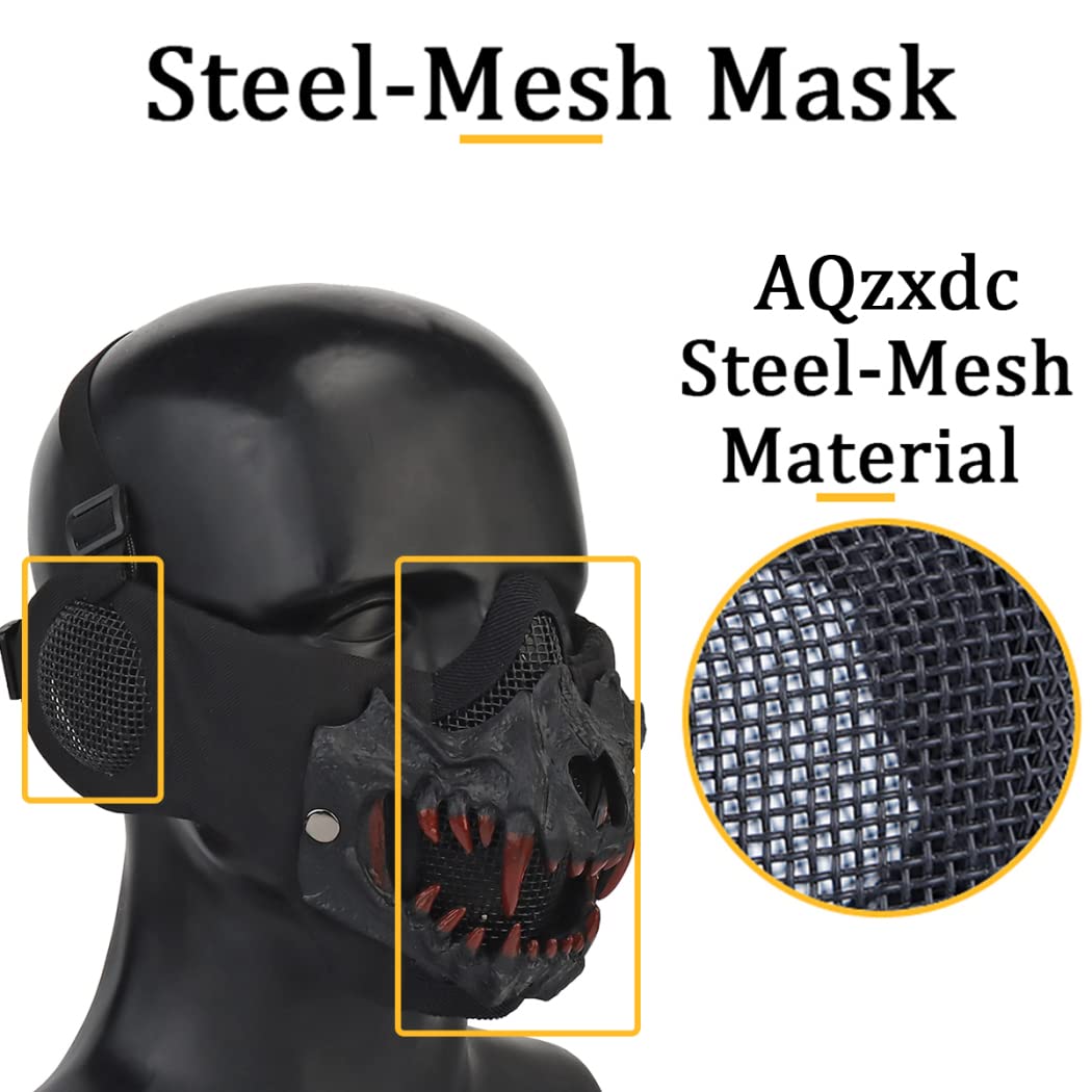 AQzxdc Airsoft Paintball Steel-Mesh Mask (Demon Shield