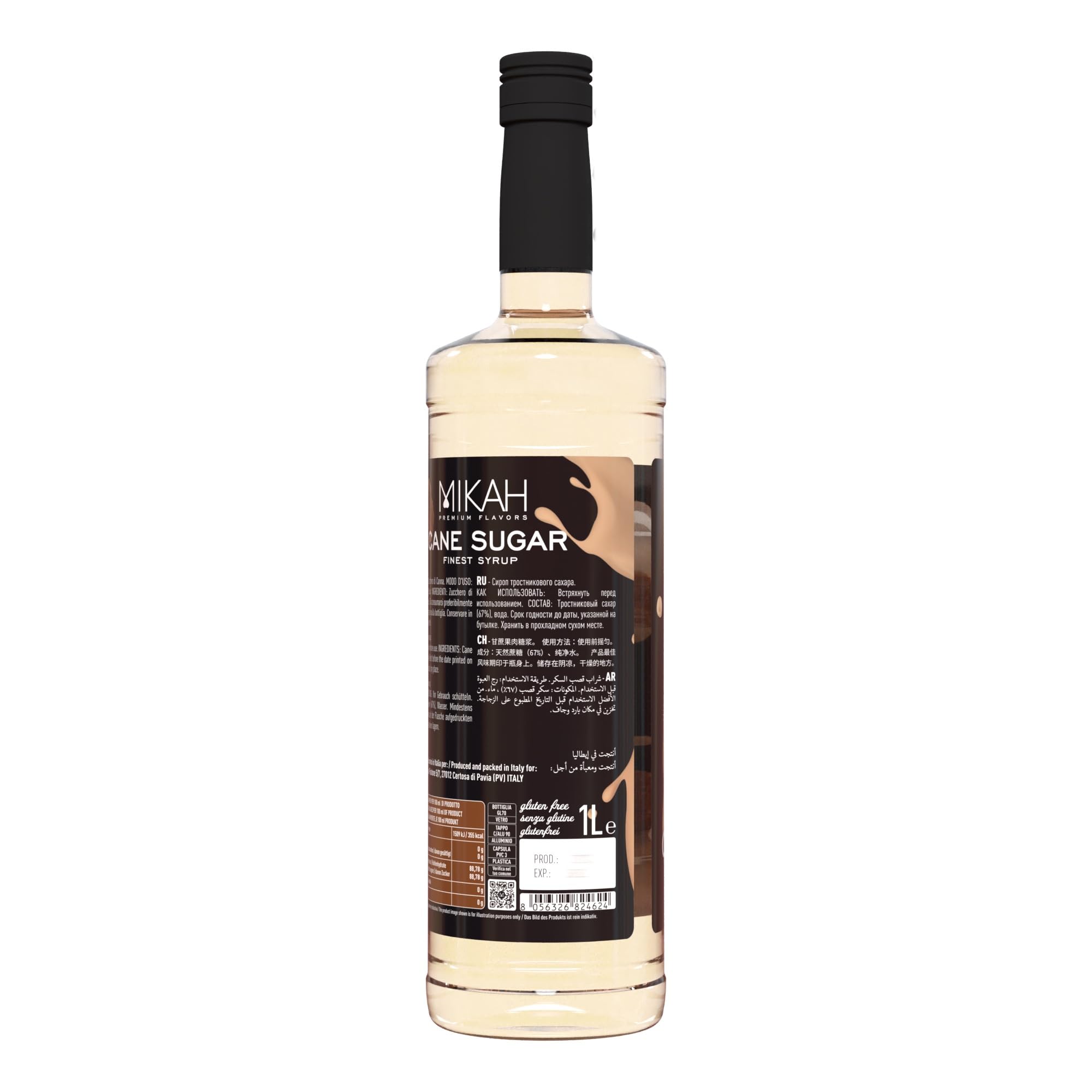 Mikah - Premium Flavors - Sugar Dog (Azúcar de Caña) | Jarabe para bebidas y postres | Uso profesional | 1 litro (1000 ml)
