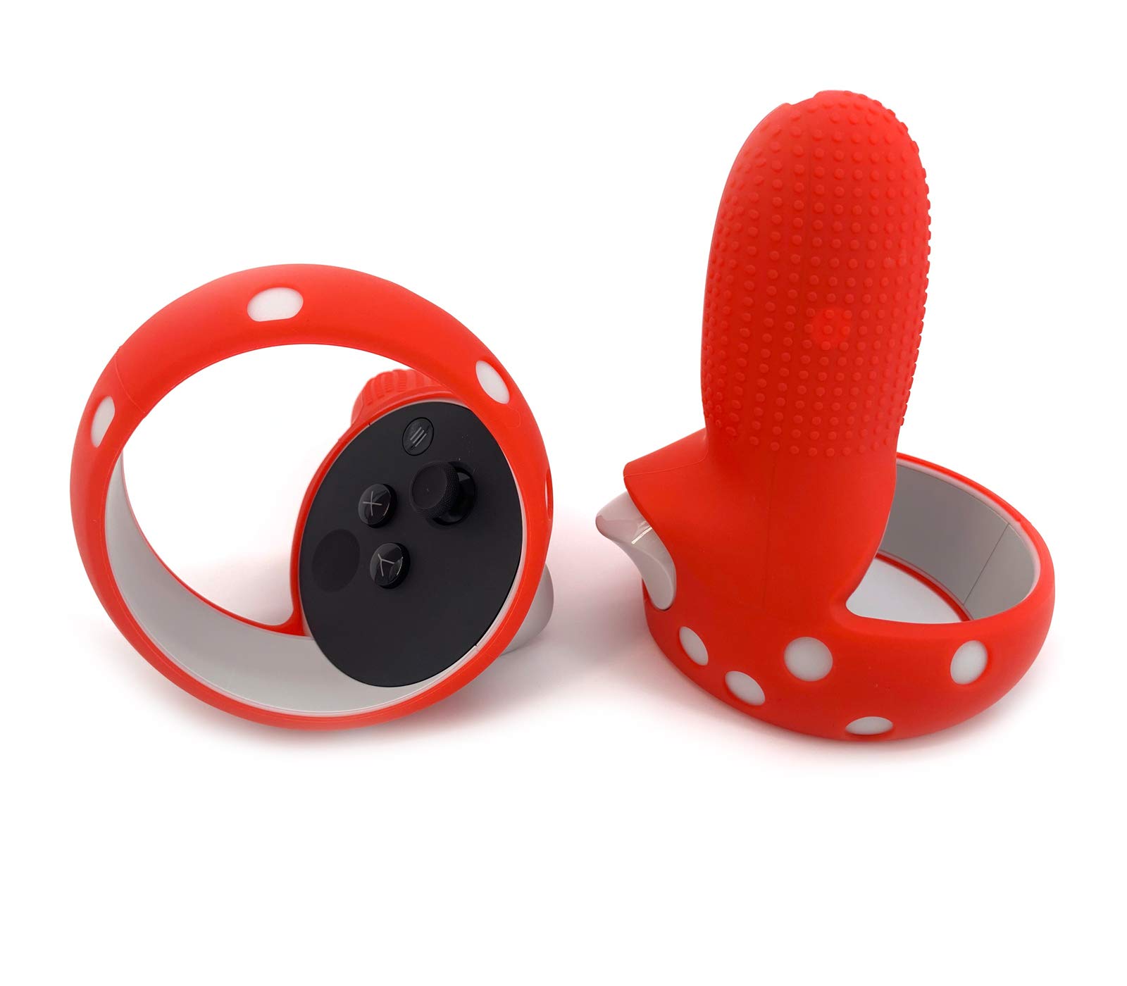 Cubierta de agarre para controlador táctil Oculus Quest 2 Premium Gel Shell Silicona Grip Protecciones Piel (Rojo)