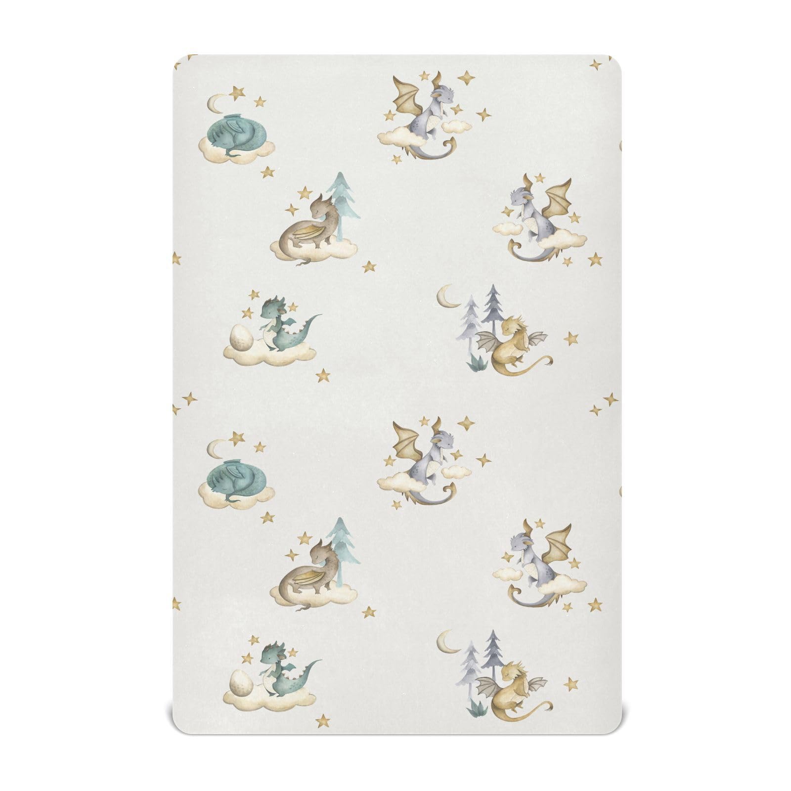 crib sheets for boys Dragon Baby toddler baby girl sheets for crib,neutral mini crib Nursery mattress sheets fitted,crib mattress Soft &amp; Breathable 52 * 28 * 9In