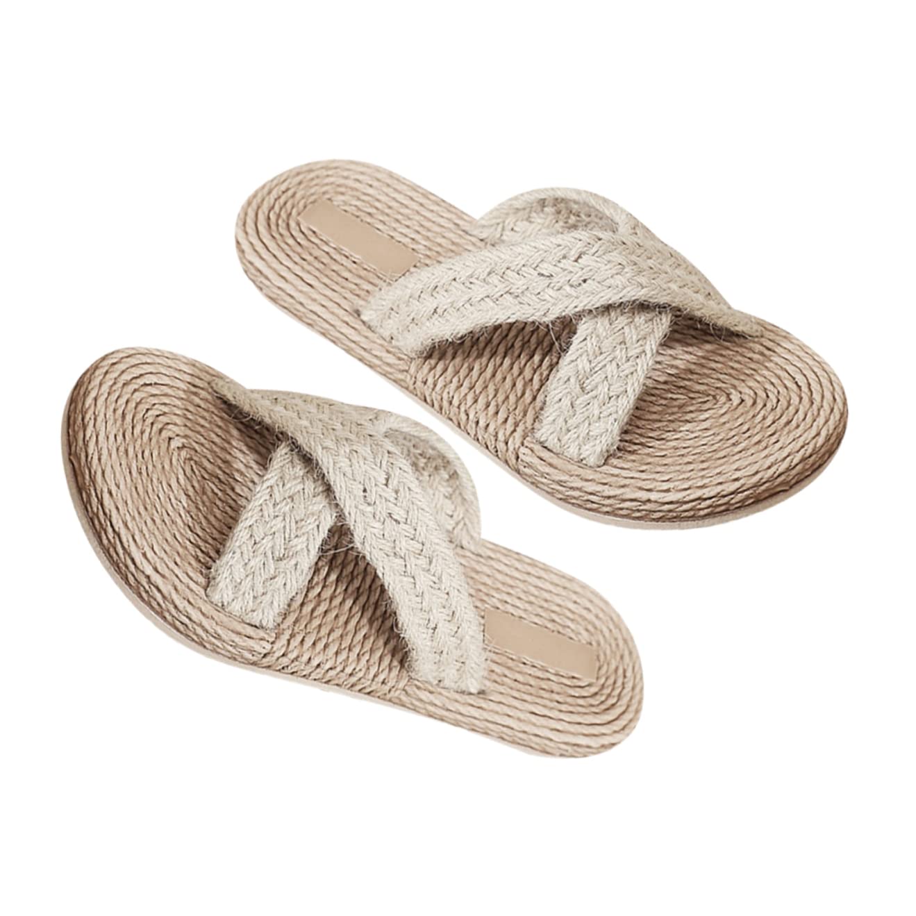 GALPADA 1 De Chanclas Tamaño Tejer Abierto Un Color Caqui Zapatillas De Interior Ducha Tatami Playa Dedo Pie Antideslizante Inferior Sandalia Mujer Fiesta Aire Retro
