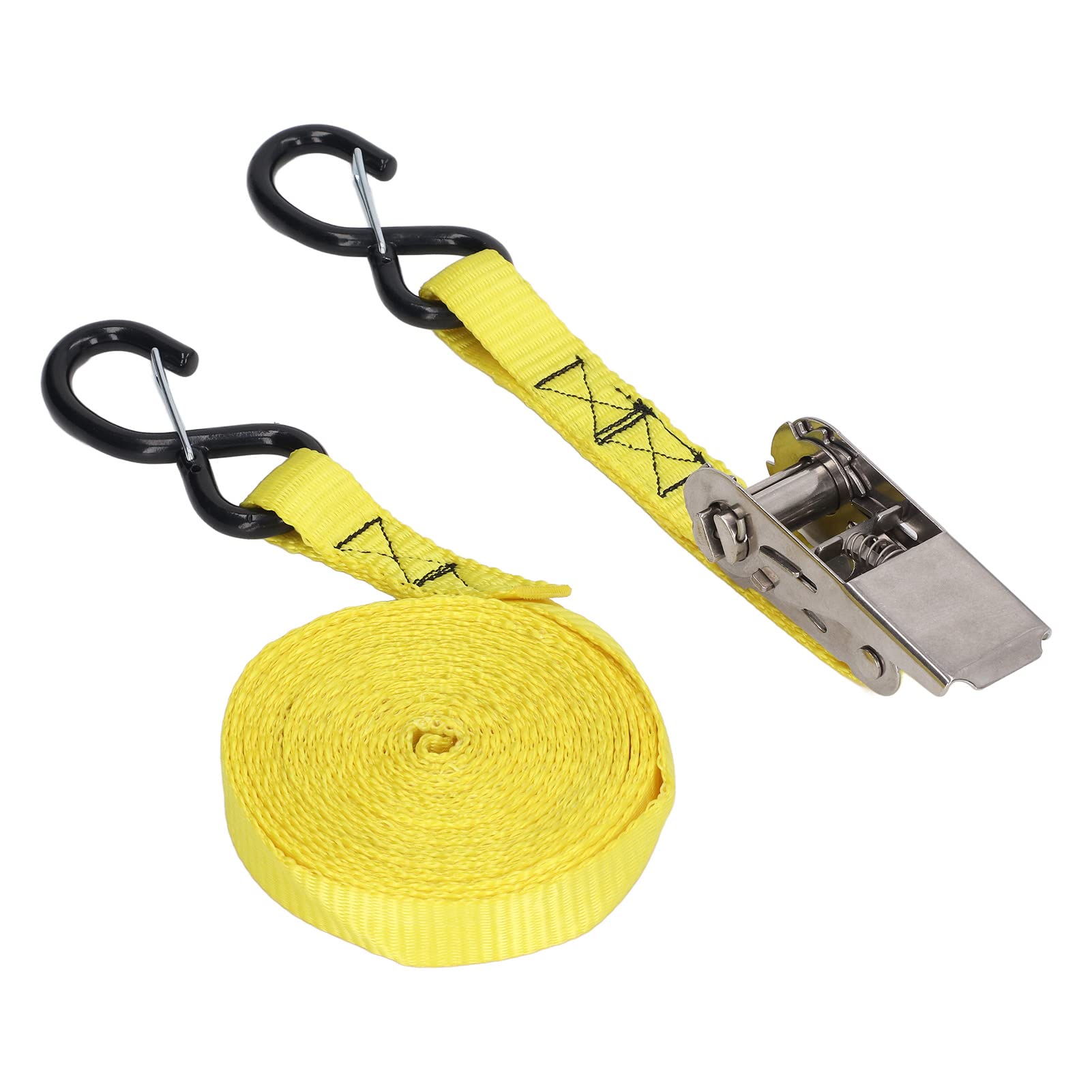 Cinghie di Ancoraggio per Carico Cinghie a Cricchetto in Poliestere 5m 16ft 800kg 1763lb con Ganci a S per Camion Rimorchio Portapacchi Moto Kayak Barche Mobili in Movimento