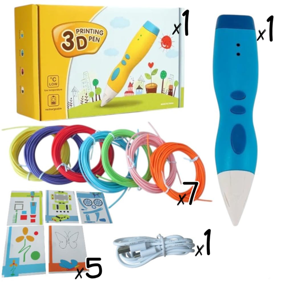DiverJoy - Bolígrafo 3D para niños inalámbrico de baja temperatura - Lápiz 3D - Seguro y fácil de usar - Materiales no tóxicos - Regalo creativo para niños y niñas