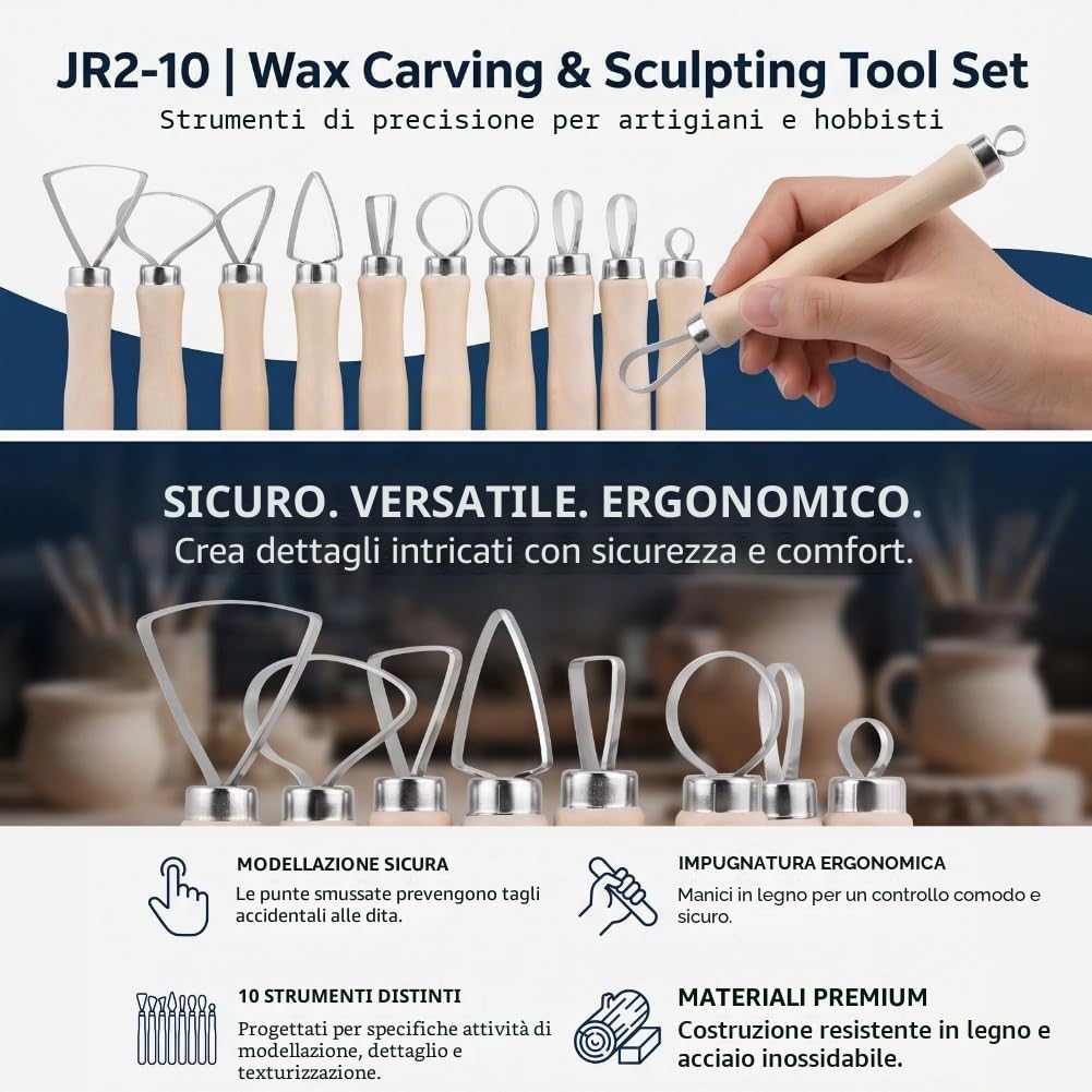 10Pezzi Set Di Strumenti Di Ceramica - Strumenti Di Scultura Di Argilla - Strumenti Di Modellazione Fai Da Te