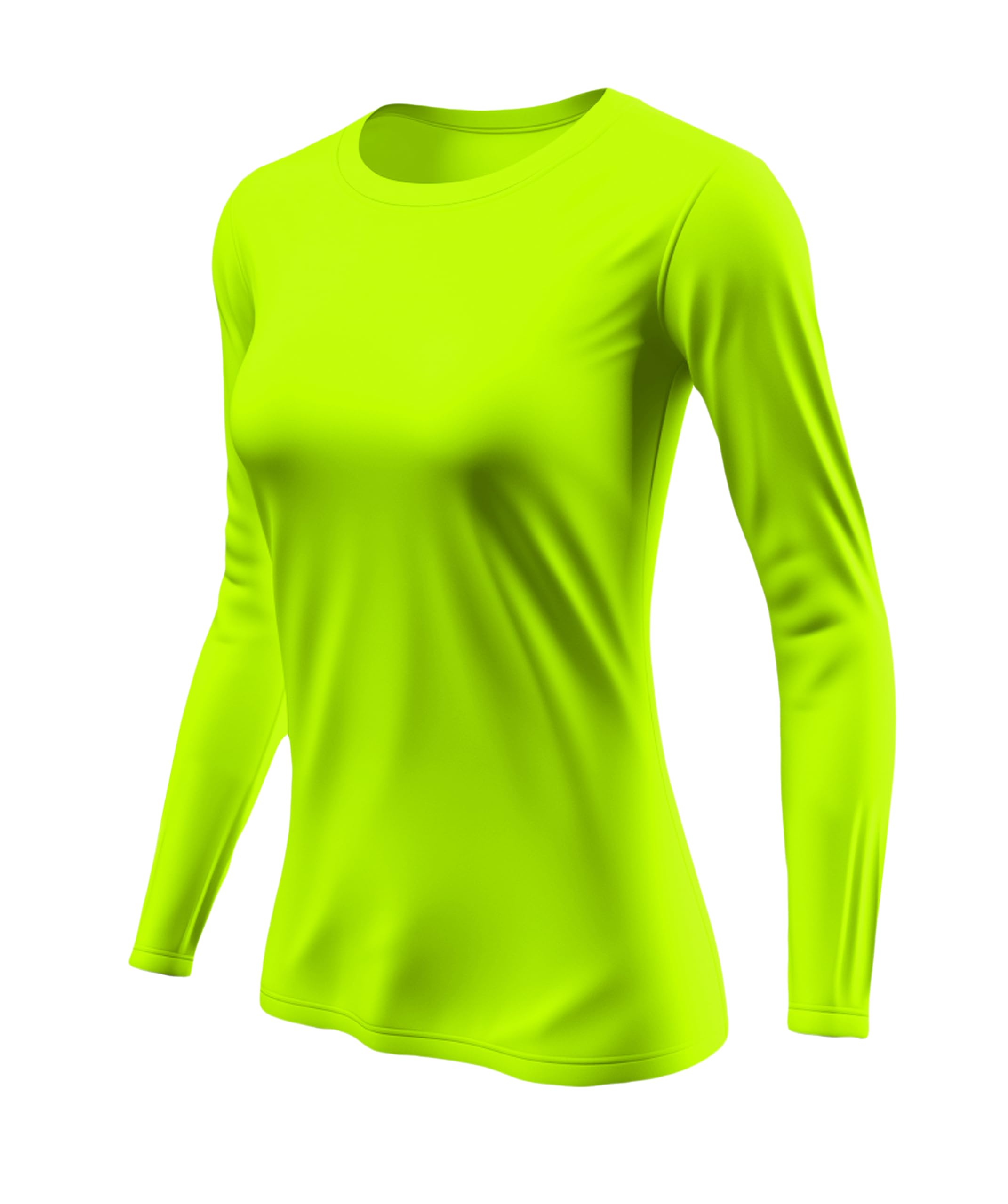 URBAN BUCK Womens Neon Athletic Sport Shirt Casual Ceila Long 