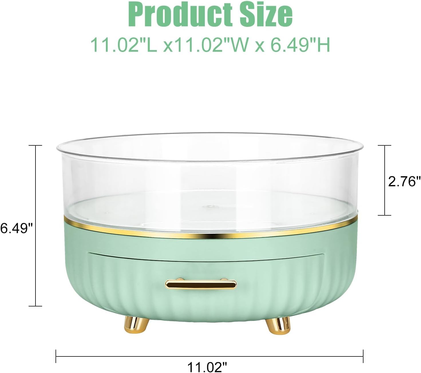 Organizzatore Di Trucchi Vassoio Portaoggetti Per La Cura Della Pelle Girevole A 360 Gradi, Organizer Per Cosmetici A 2 Livelli Con Cassetto, Organizer Per Trucchi Rotante Rotondo Contenitori Per Cosm