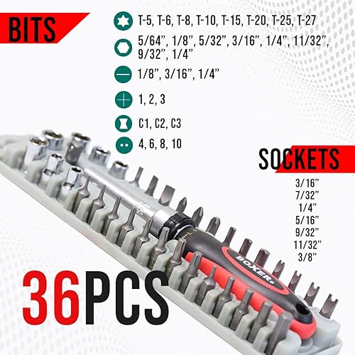 Miniatura 3 de Boxer Tool - Juego de destornilladores de trinquete de 36 piezas, juego de herramientas a prueba de manipulaciones con puntas de seguridad, estuche
