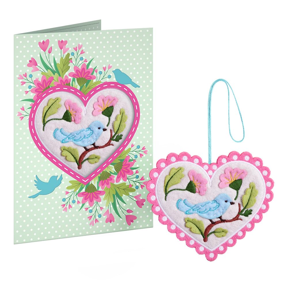 Lovepop Handmade Lively Bluebird HeartFelt Charm Card | Soft Felt Bird Keychain for Wallet, Handbag, Car Key, Home Decor | Ornaments, Bag Charms, Key