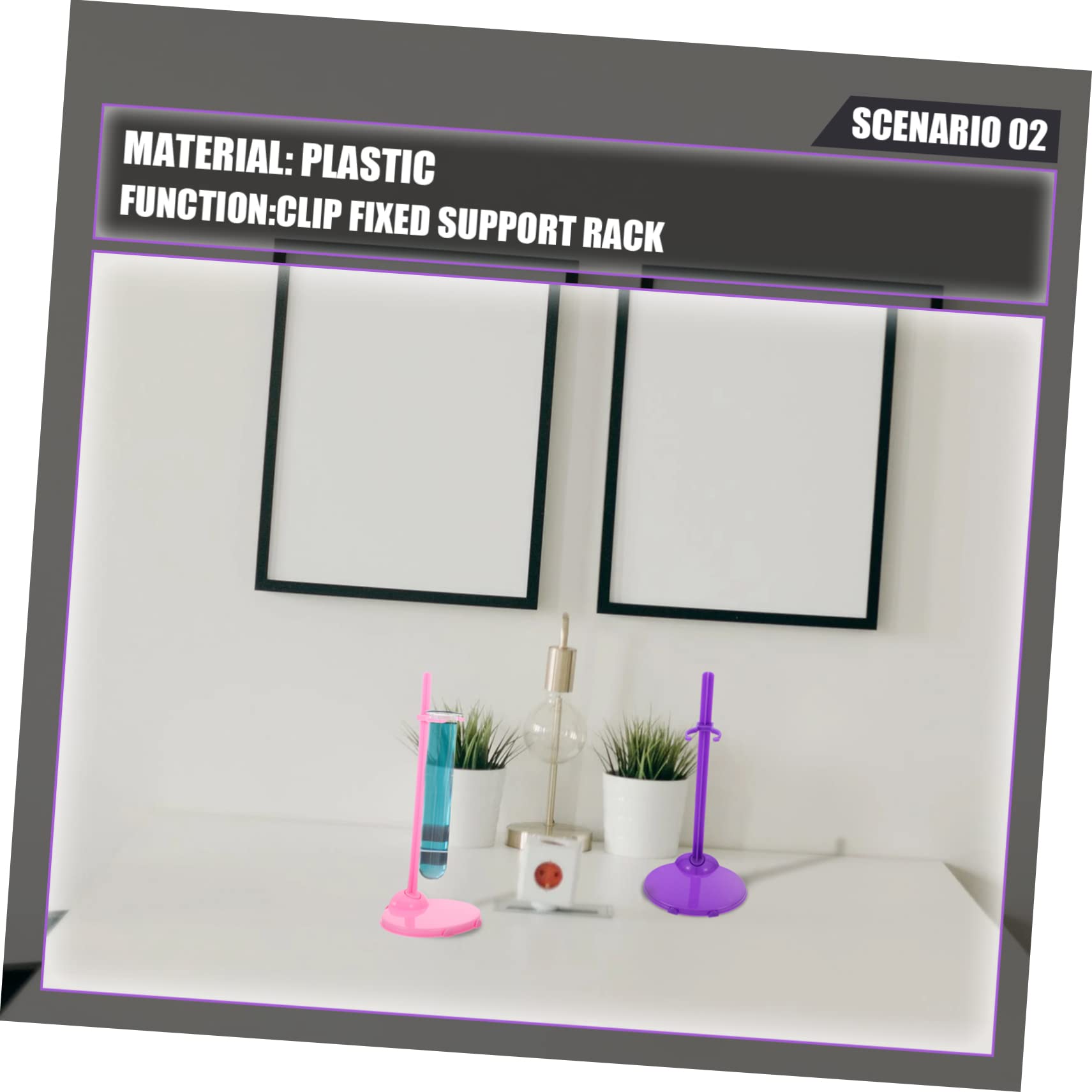 Toddmomy 20pcs Doll Support Stand Plastic Bracket with Sturdy Base for Displaying Dolls Includes Supports for Dress