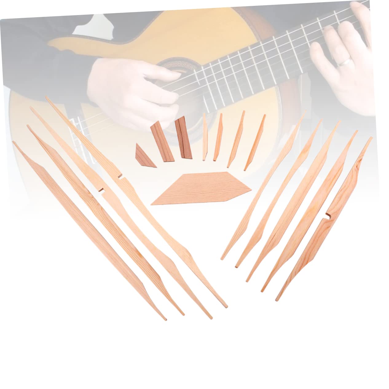 GOOHOCHY Folk Guitar Set Diy Spruce Brace Kit 17pc Spruce for Gs306 Luthier Parts