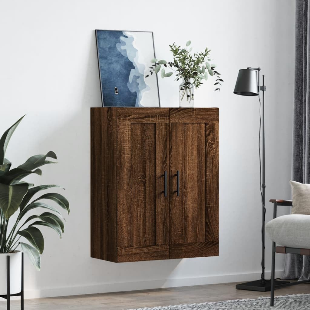 Credenza versatile da parete, 69,5 x 34 x 90 cm, materiale in legno per cucina, soggiorno, soggiorno