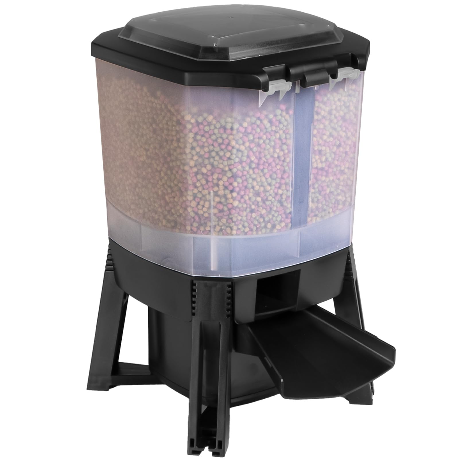 GRECH CFF-206 DISTRIBUTORE Automatico Cibo MAGIATOIA 6L PROGRAMMABILE con Pannello Solare per LAGHETTO