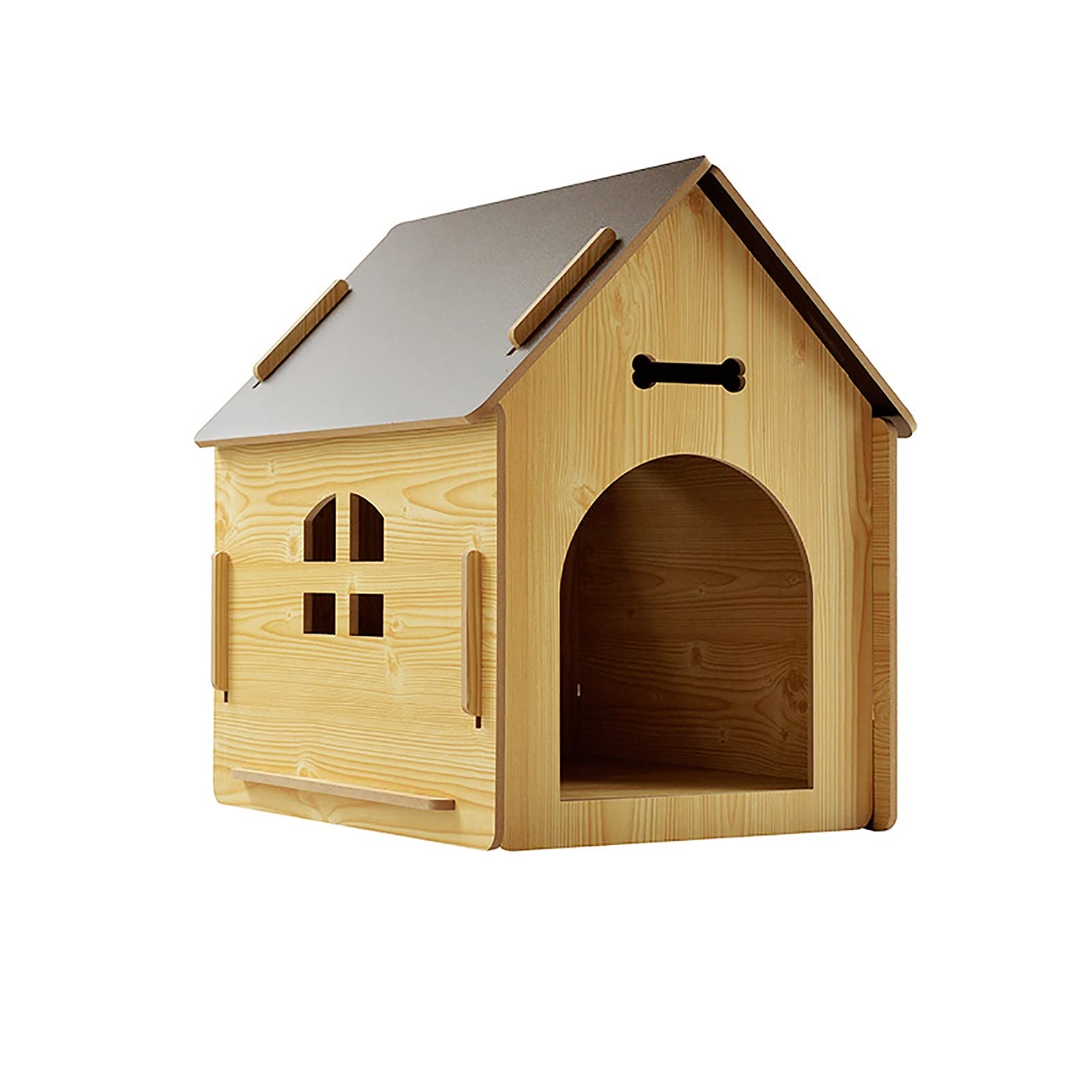 asdchZen Cat House Indoor Cats Cave Bed Wooden Cages For Little Pets With Door And Windows Detachable Wooden Cat House,Outside Log Cabin Indoor House,A-L