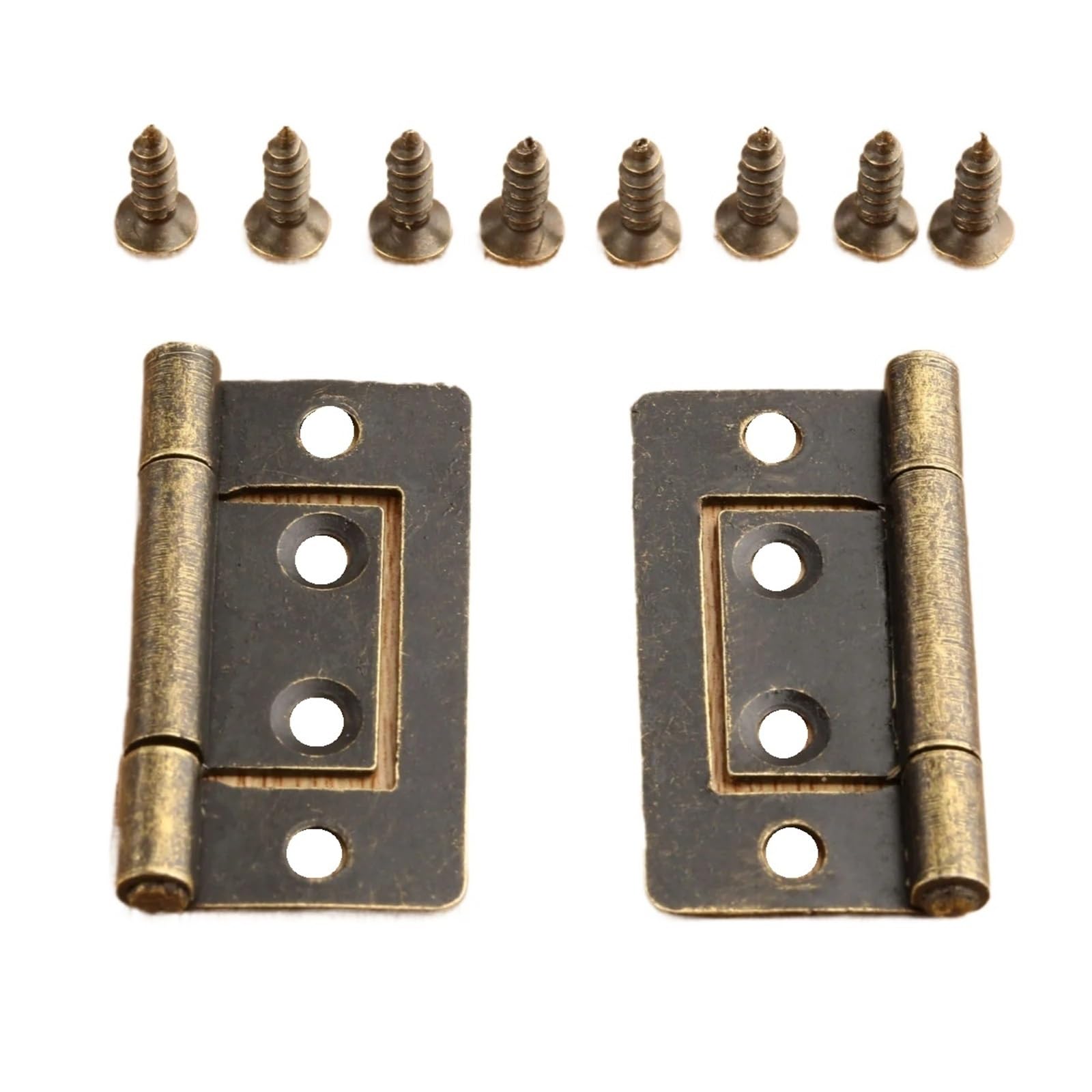 8pcs Vintage Jewelry Wooden Box Decorative Hinges Furniture Cabinet Drawer Door Butt Hinge with Screws Antique Bronze for Door