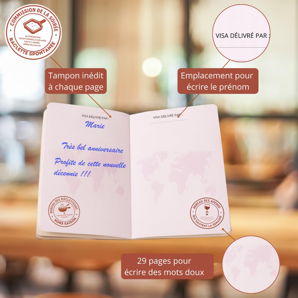Carte d’Anniversaire 40 ans Passeport Anniversaire Livre d’Or Humour à Remplir Idée Cadeau Original Homme Femme