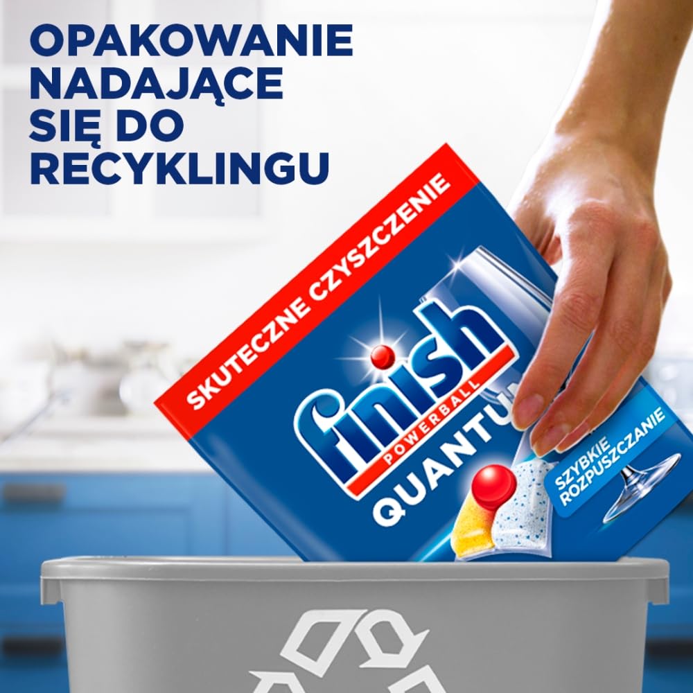 Finish Powerball Quantum – 120 tapas todo en 1 – Citroen Geur – Paquete reciclable
