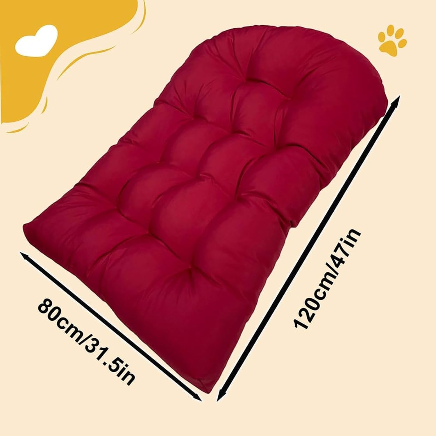 Générique Coussin Imperméable pour Fauteuil Suspendu D'extérieur,Coussin De Rechange pour Fauteuil Suspendu,pour Siège De Panier Suspendu,Coussin Lavable pour Siège De Fauteuil Bascule,Dark Green