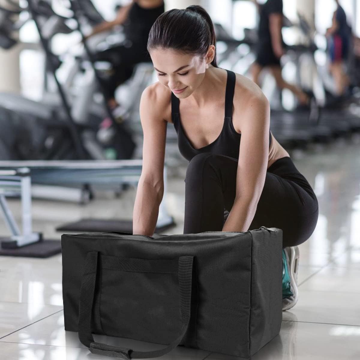 INFANZIA Sac de sport, sac de voyage extra large avec fermeture éclair améliorée, Noir Lot de 2, 2 PACK×53L, Petit sac de voyage