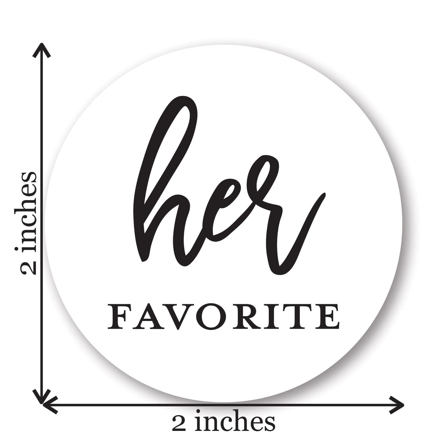 Aufkleber für Hochzeitsgeschenke, 5,1 cm, rund, mit Aufschrift "His Favorite Her Favorite" – 80 Stück (je 40 Stück) (schwarz auf weiß)