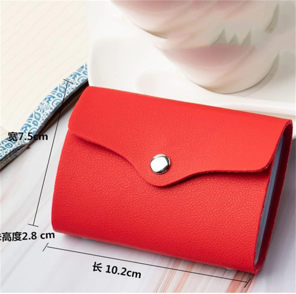 Card Holder Women's Card Holder Multi-Card Slot Men's Large Capacity ID Holder (Color : Red, Size
