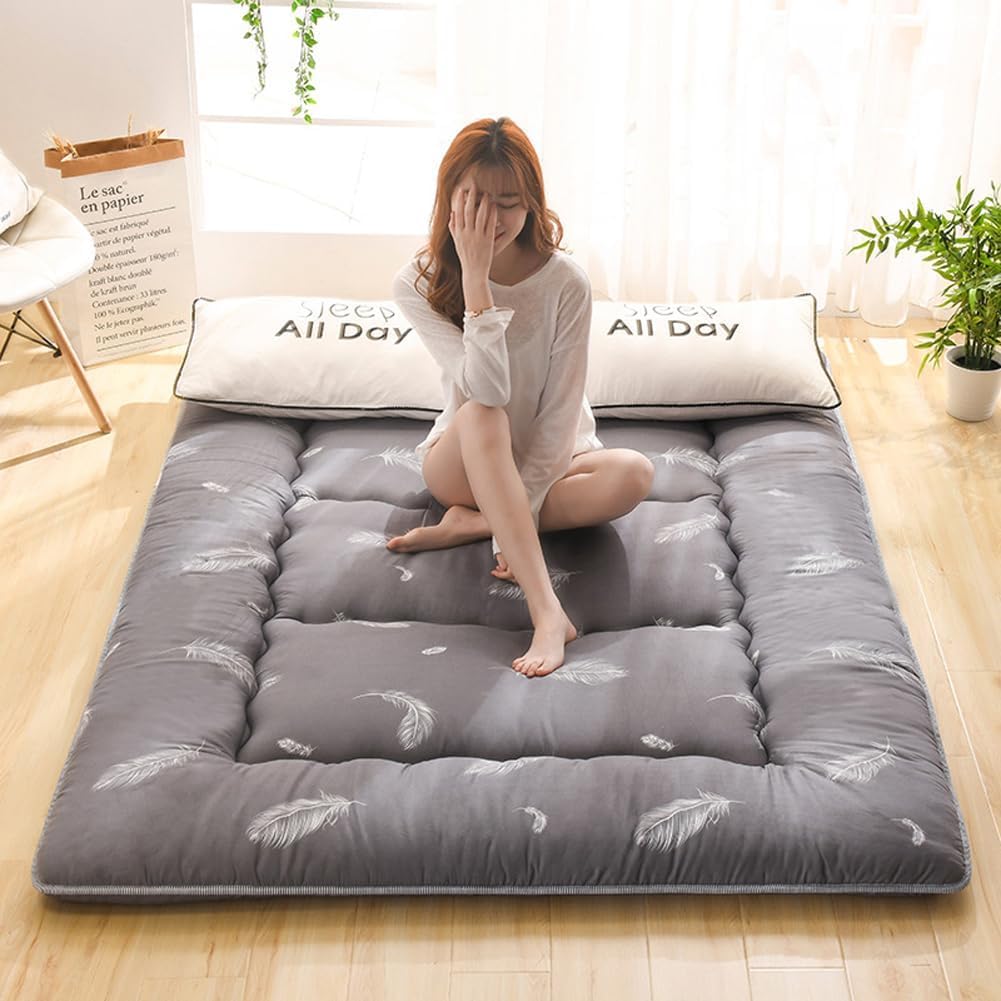 Generic Materasso Futon Giapponese Pieghevole Tatami, Materassino Tatami Pieghevole, 150x200cm, Cotone, Fibra di Poliestere, Poliuretano, Medio, Tradizionale Giapponese