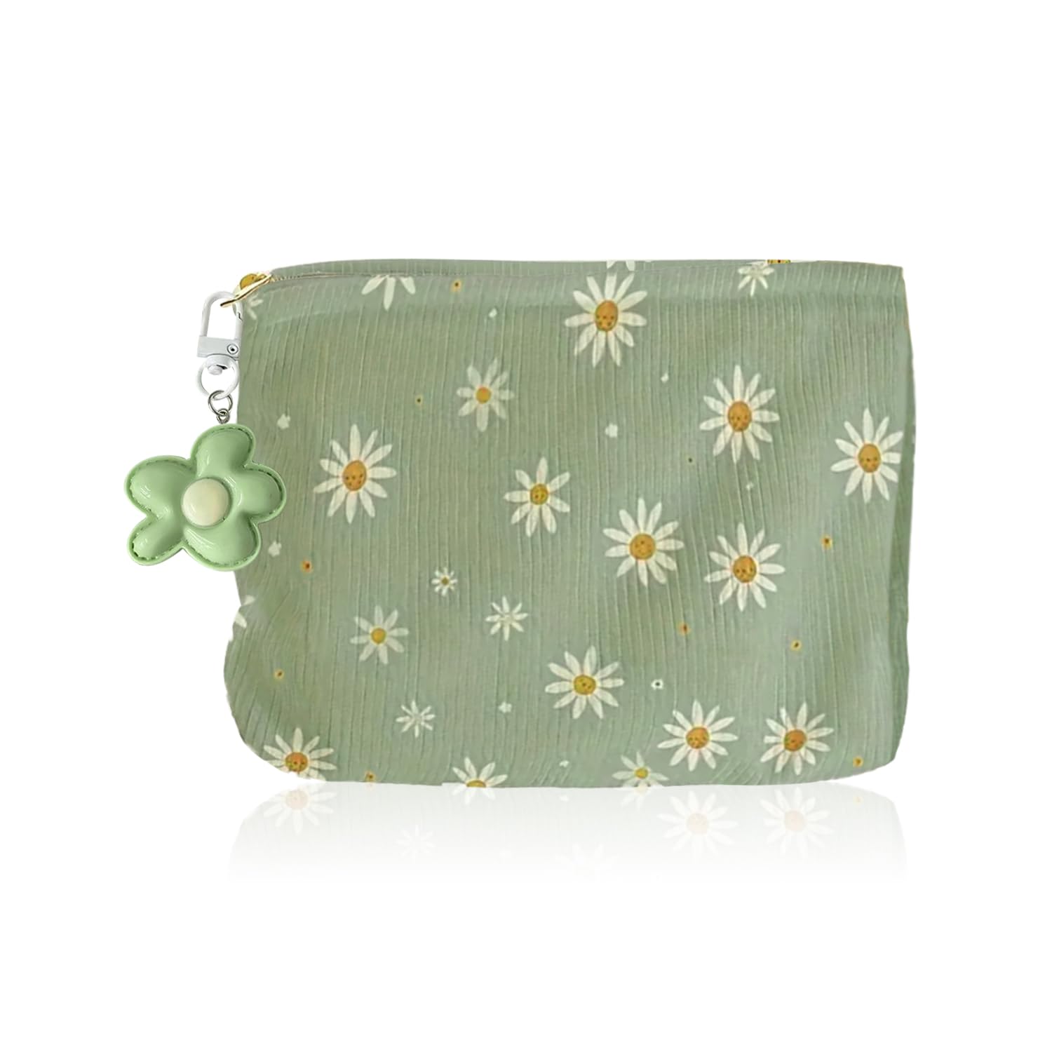 RNSKFG 1 Flower Printed Makeup Bag, 1 Keychain, Cartoon Storage Bag, Cute Ornaments, Travel Supplies.