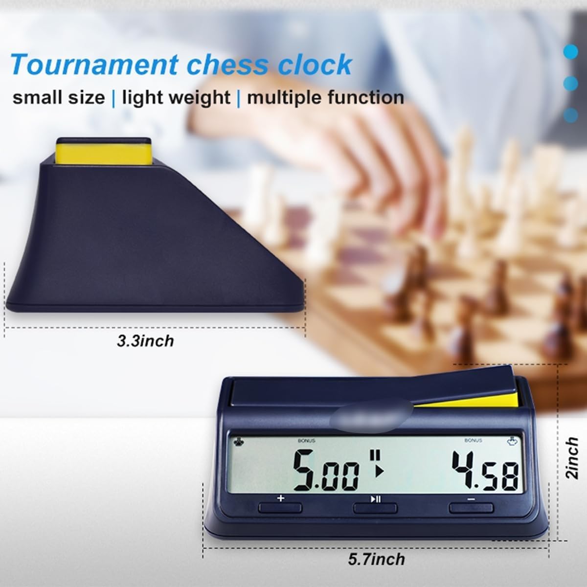 Temporizadores de cocina para cocinar, temporizador de cuenta regresiva, reloj de ajedrez digital con función de alarma para juego de mesa profesional