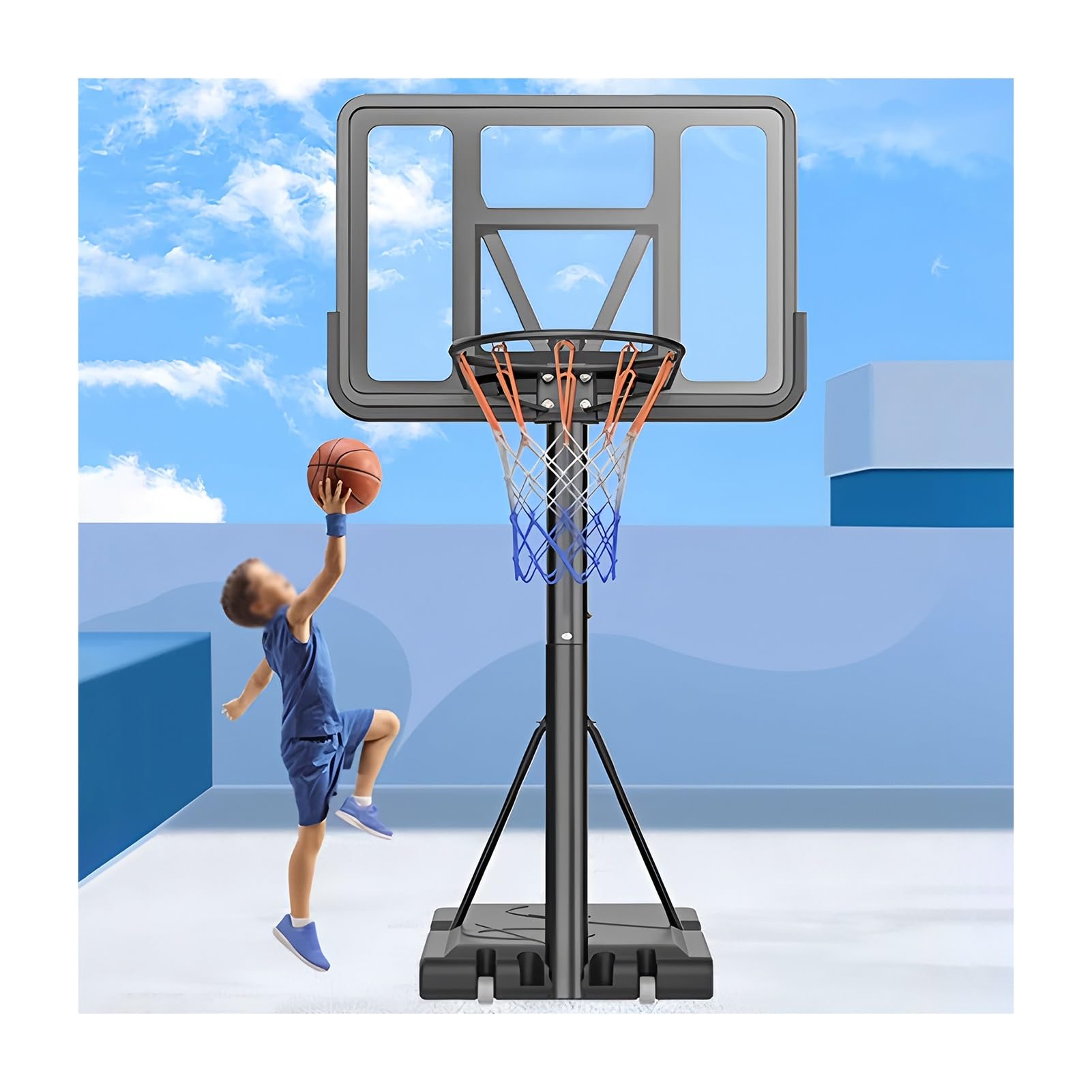 basketballständer Höhenverstellbarer Basketballkorb, Tragbarer Basketballkorb Mit Beweglichen Rädern Für Jugendliche Und Erwachsene Im Innen- Und Außenbereich
