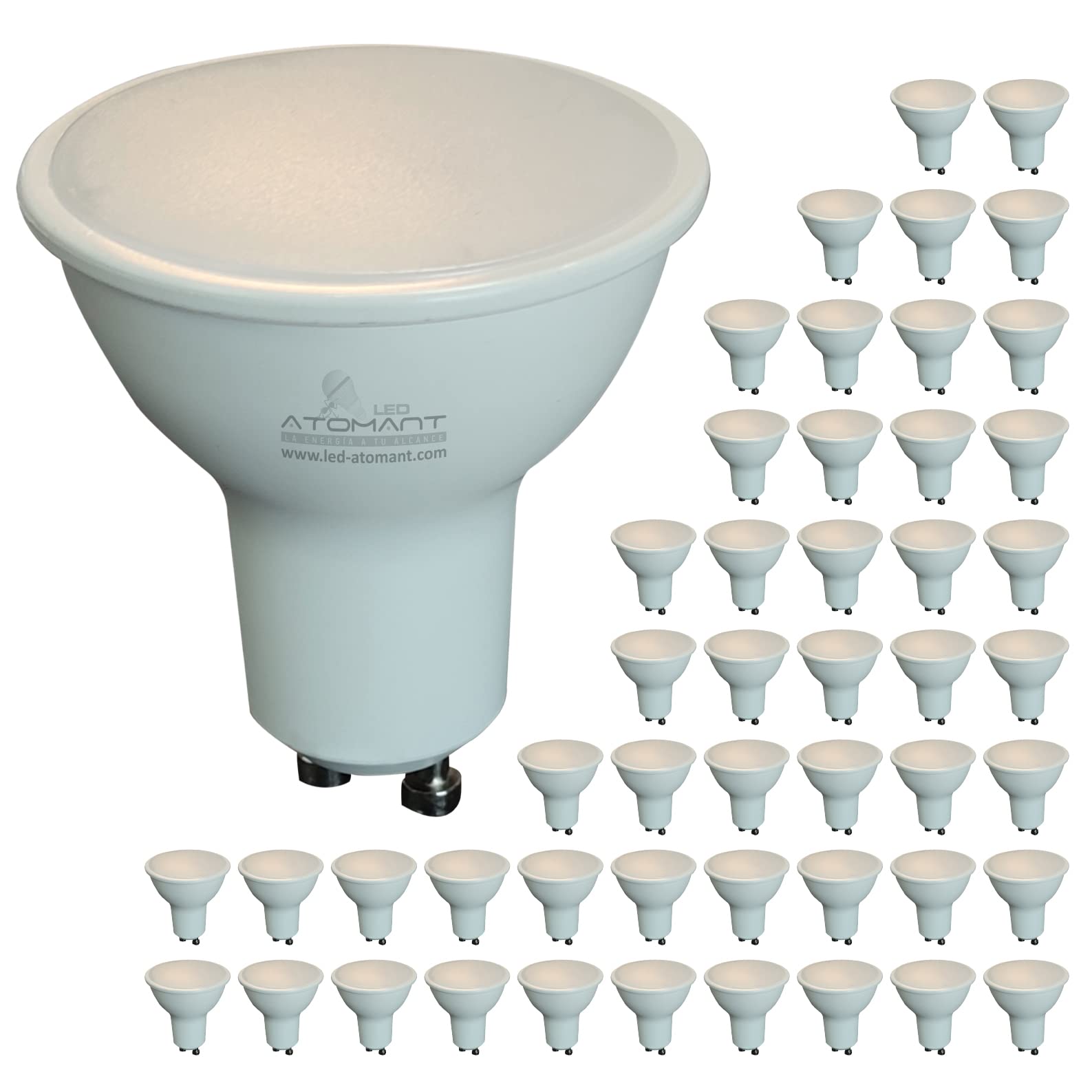 LED ATOMANT 50x Bombilla LED GU10 7W Regulable Color Luz Neutra 680lm