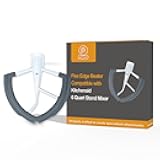 Flex Edge Beater Compatible with KitchenAid 6 Quart Bowl-Lift Stand Mixer, With Silicone Edges Compatible with KitchenAid Mixer Accessories