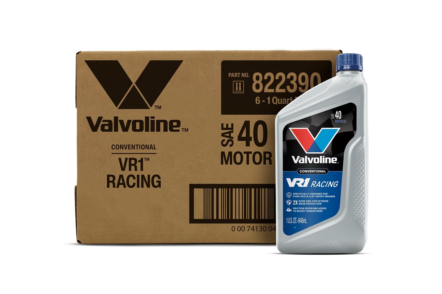 Valvoline VR1 Racing SAE 40 Motor Oil 1 QT, Case of 6