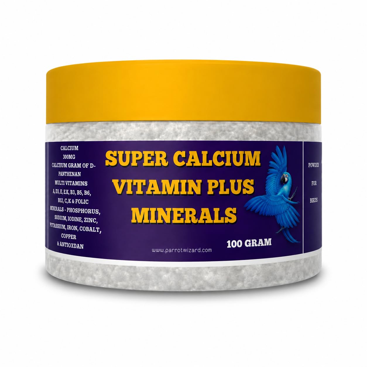 Parrots Wizard Super Calcium All in 1 Multi Vitamin Plus Mineral Powder 100 Gram for Parrot-image-33