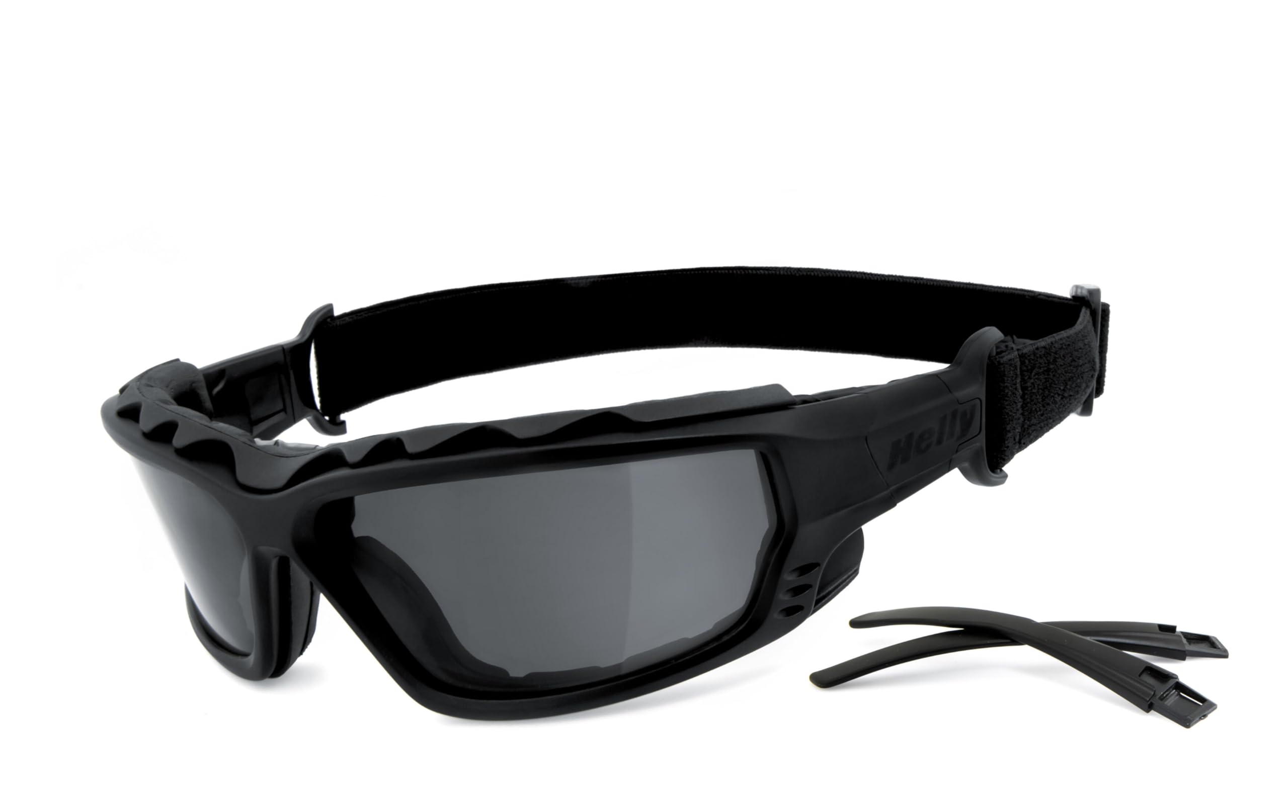 Helly® - No.1 Bikereyes®, occhiali da moto, multifunzione, anti-appannamento, antivento, vetro di sicurezza HLT® secondo DIN EN 166 (fumo [1314])