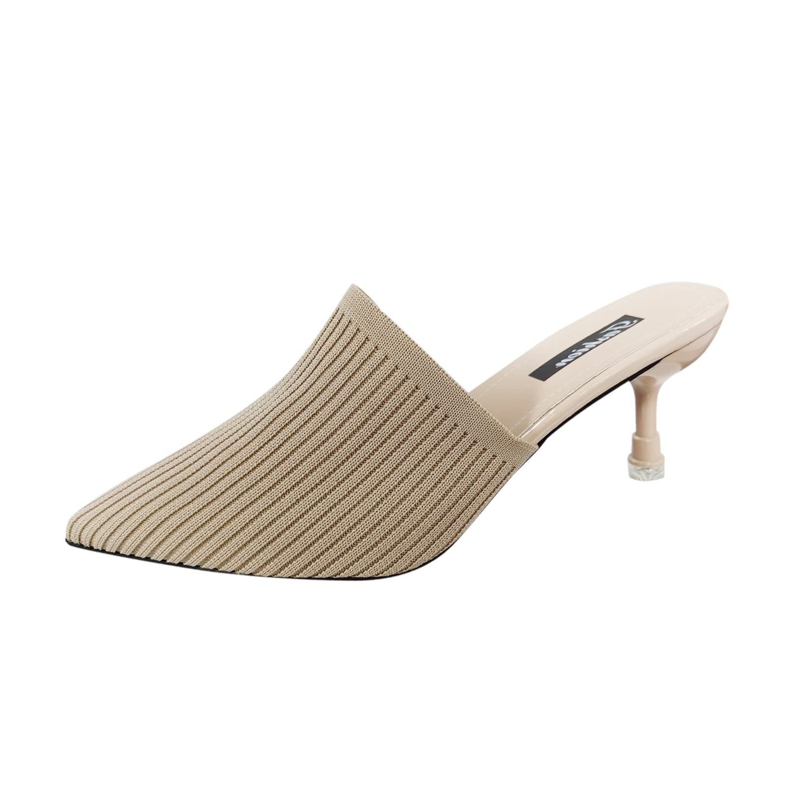 Sandali Con Tacco A Gattino MICIFA Donna - Infradito Con Cinturino, Punta Aperta, Tacco 4,3 Cm, Pelle Vegana - 6