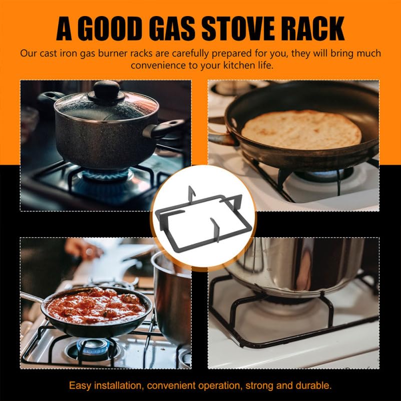 PRETYZOOM Support rectangulaire antidérapant pour cuisinière à gaz Grille rectangulaire pour cuisinière à gaz Support stable pour casseroles Facile à installer 1 pièce