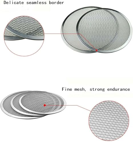 Miniatura 3 de AKOAK Pantalla antiadherente de aluminio para pizza, malla de piedra para pizza, 1 paquete (8 pulgadas)