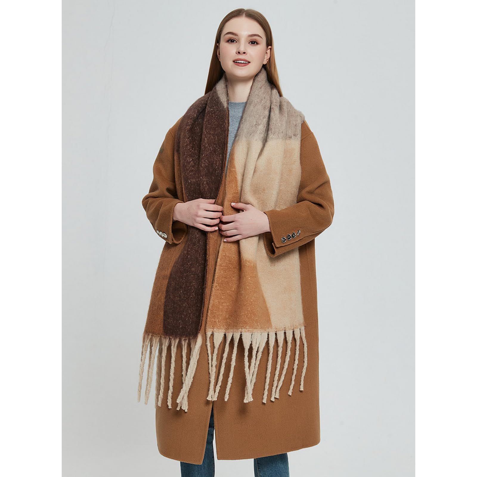 Foulard Donna Sciarpa Jacquard Alla Moda Con Scialle Ispessito Per L'autunno E L'inverno