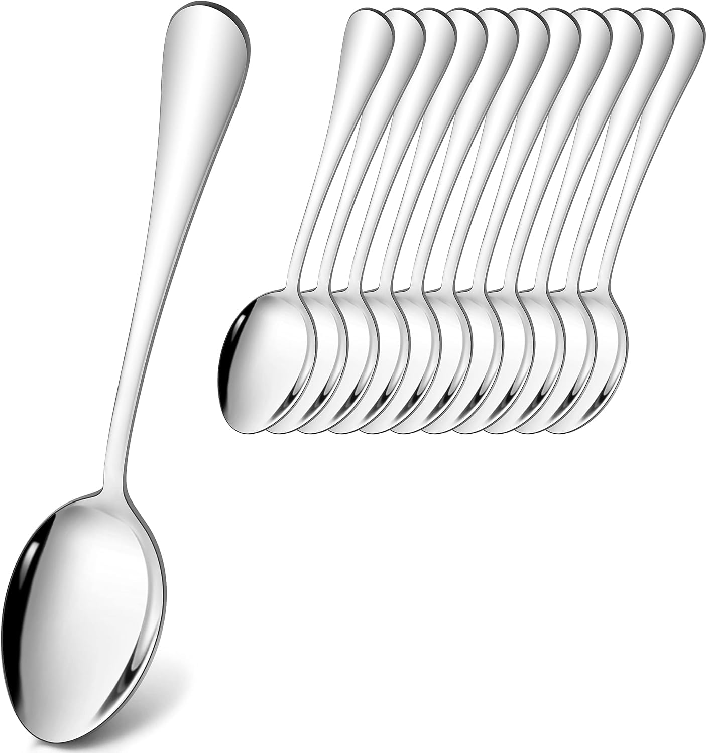 Xujia 5 Cucchiai In Acciaio Inox 201 – Manico Lungo 20 Cm, Stile Orientale, Lucidi E Lavabili In Lavastoviglie