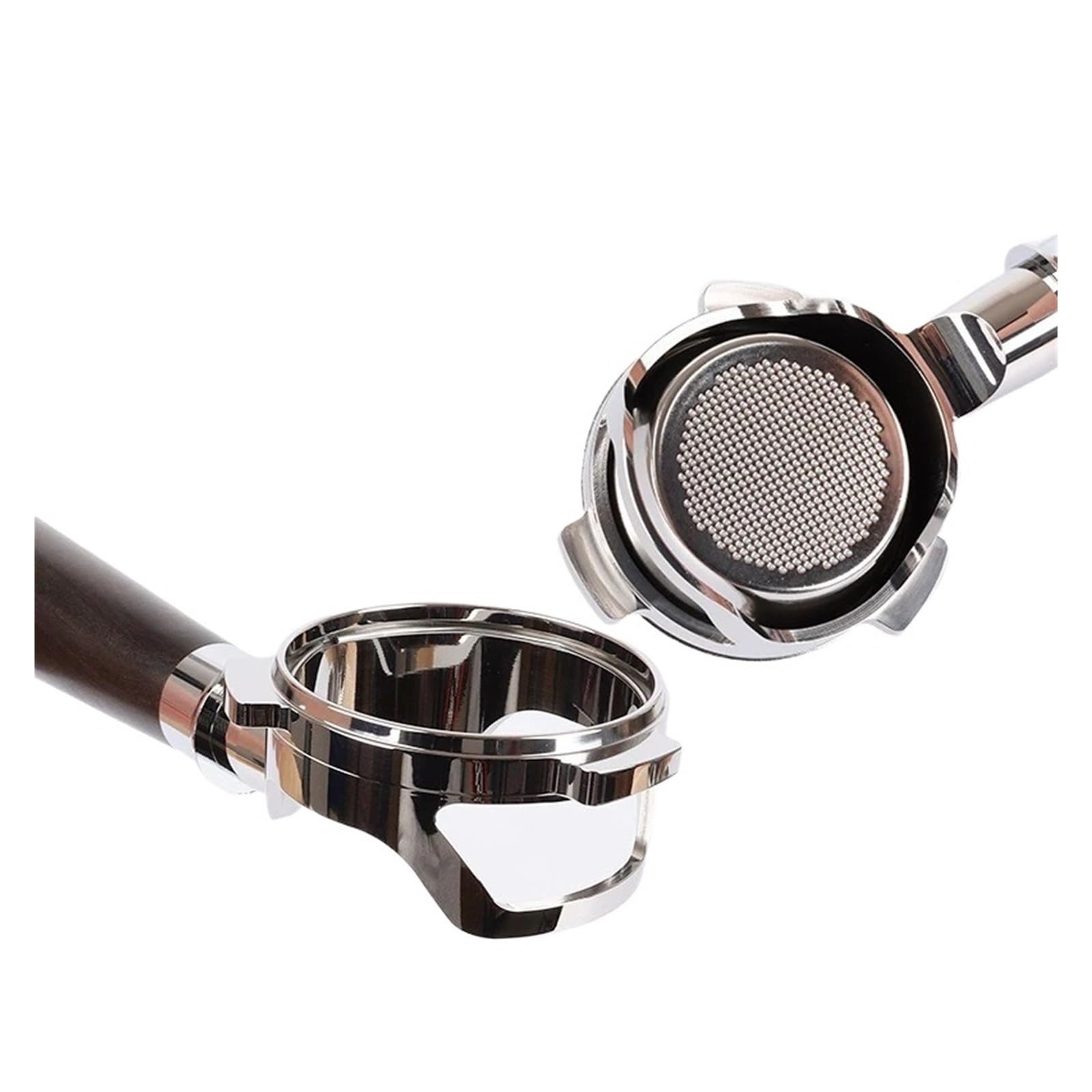 Filtro de café de acero inoxidable de 54 mm para portafiltro Breville 878/870/880 sin fondo, mango de extracción mejorado y accesorio de repuesto compatible