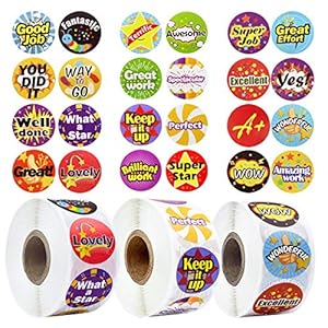 Beloning Stickers,Liwein 6 Rolls Beloning Stickers voor Kids School Stickers voor Leraar Klaslokaal Potty Training…