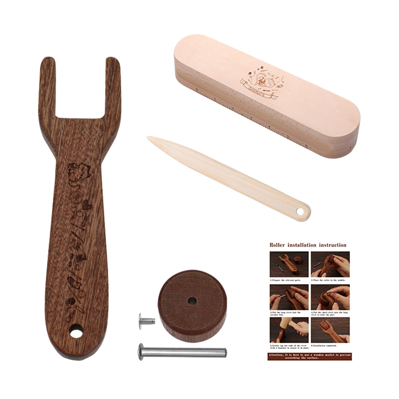Wood Tailors Clappers Seam Roller Tailors Clapper Set Multiple Purpose Sewing Tool for Flattening Fabrics Point Pressing Quilting Tool Set