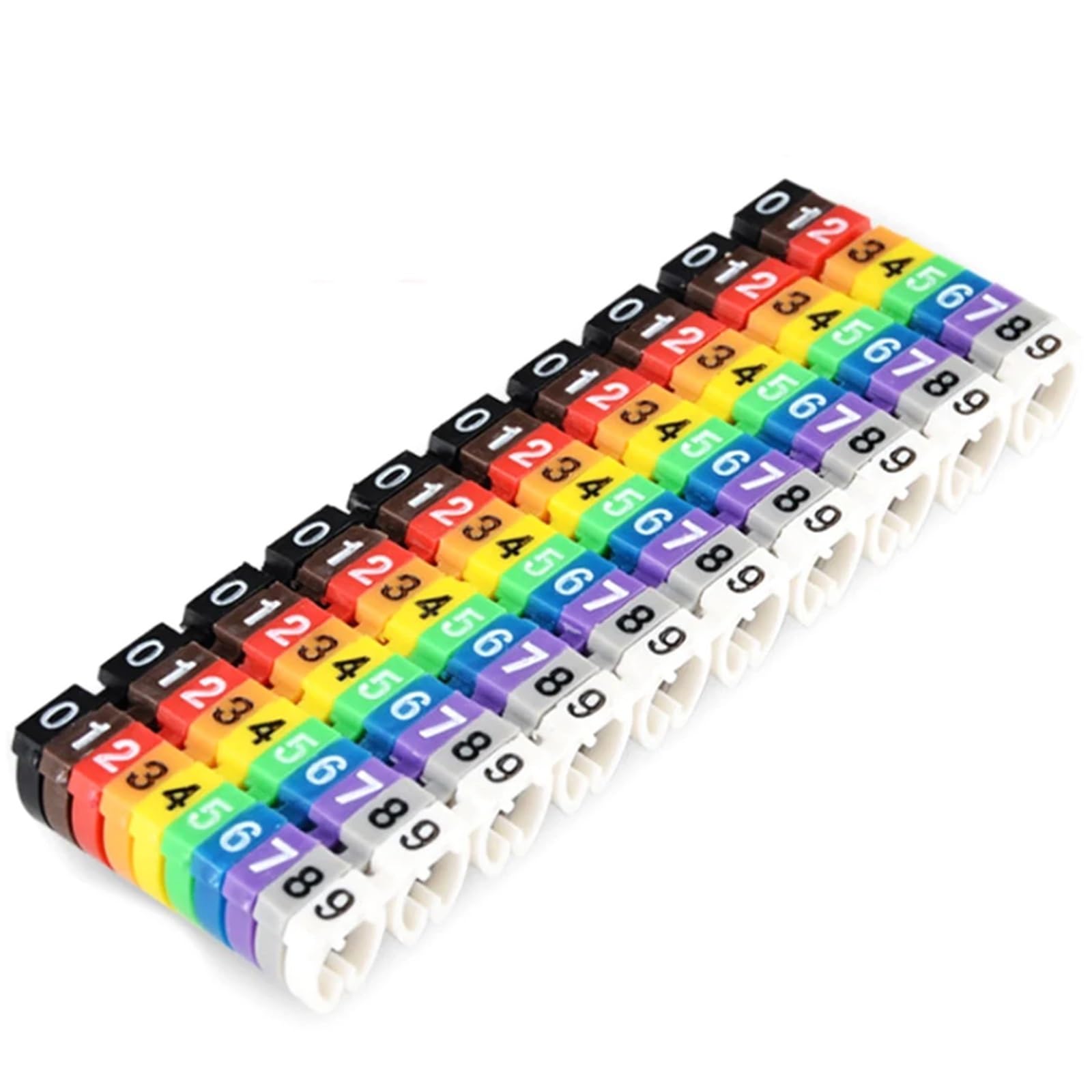 Cable Markers,Wire Marker,100/150PCS olourful C-Type Number Tag Label for 2-7mm(100pcs 6 Square)