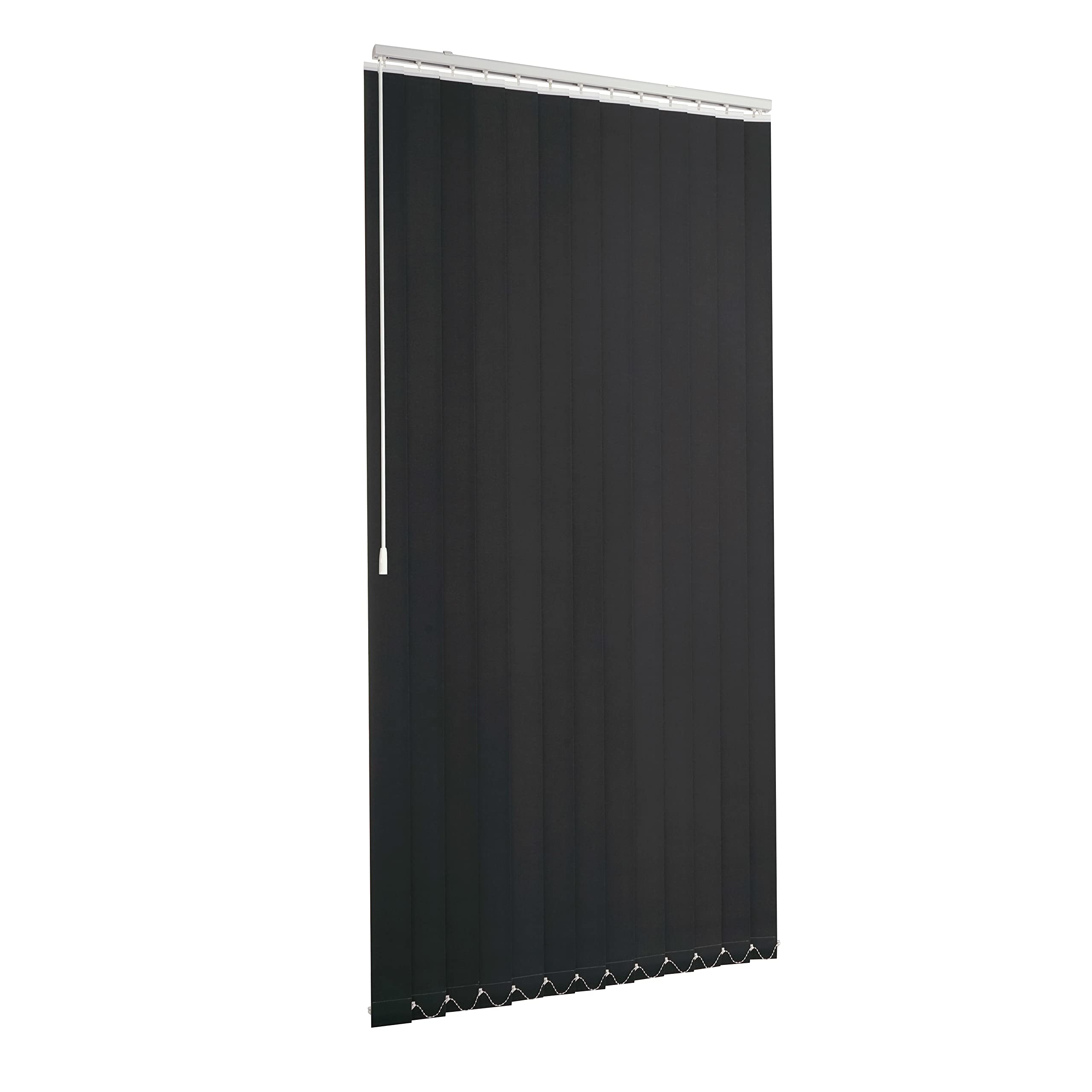 Ventanara® Lamellenvorhang durchgehende Schiene Komplettset Vertikaljalousie 89mm inkl. Montagematerial (Anthrazit (tageslicht), 250 x 250 cm)
