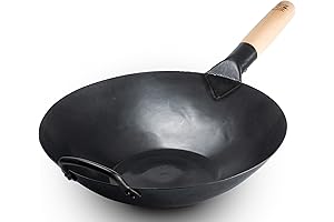 Seasoned Pre-Hammered 13-Inch Carbon Steel Wok