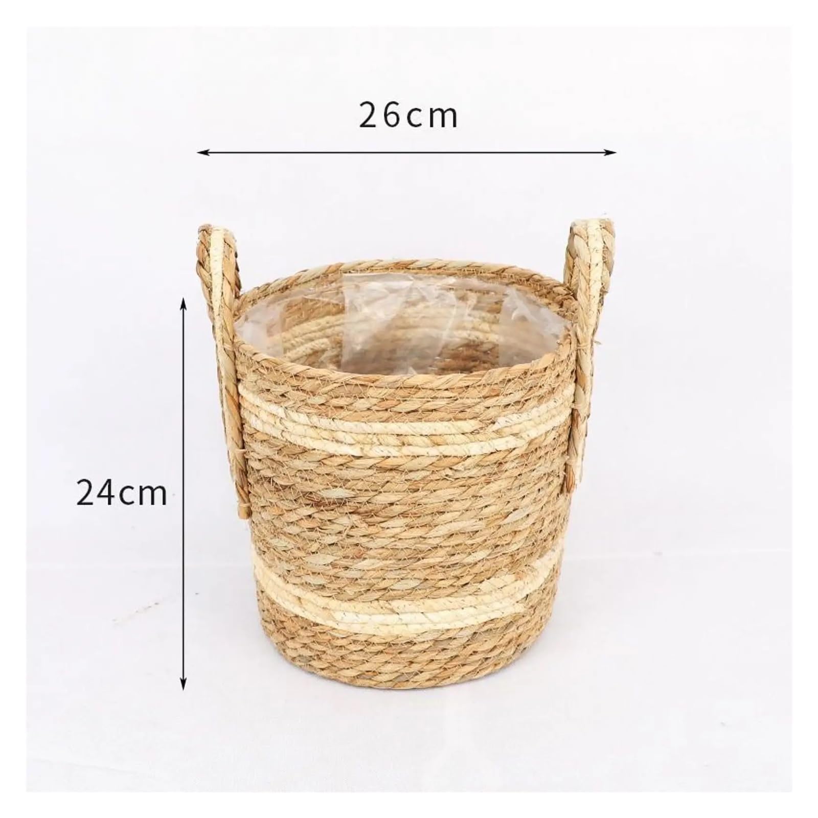 Wiklinowy kosz piknikowy, Woven Planter Basket Flower Pot Cover Multiple Sizes For Indoor Outdoor Plants(28cmx28cm)