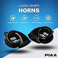 Vista 2 de PIAA 85115 Superior 112Db 330Hz y 400Hz Bocina de graves de doble tono, negra