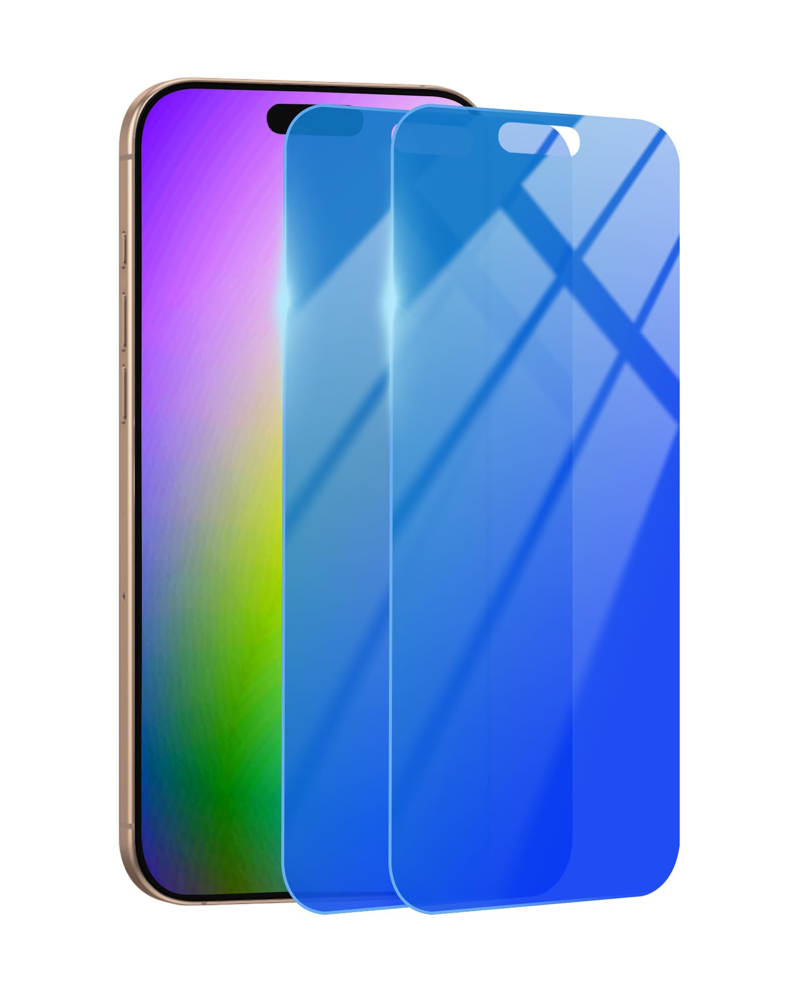 stilluxy 2 Pack for iPhone 15/14 Pro Privacy Screen Protector [6.1 inch] Anti-Spy Private Tempered Glass Film Accessories Anti-Blue Light 9H Hardness